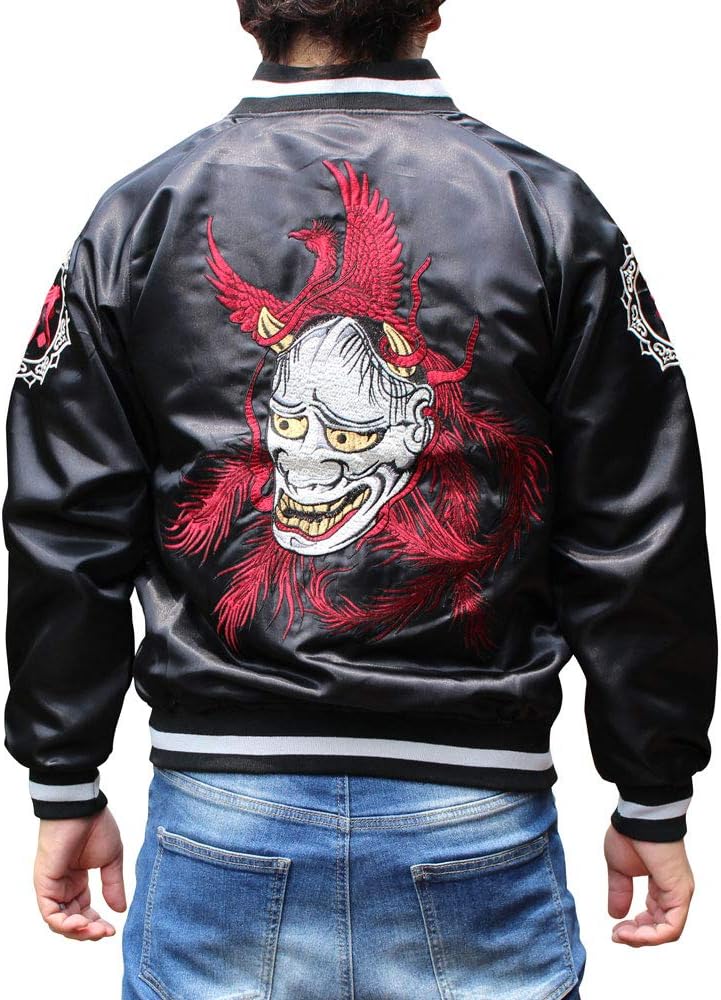 Amazon | スカジャン 【SJ201-2】和柄刺繍スカジャン 般若/鳳凰刺繍 和