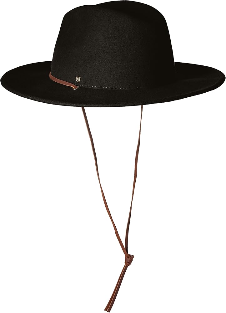 Brixton mens Field Wide Brim Felt Hat Fedora, Black, X-Small US at