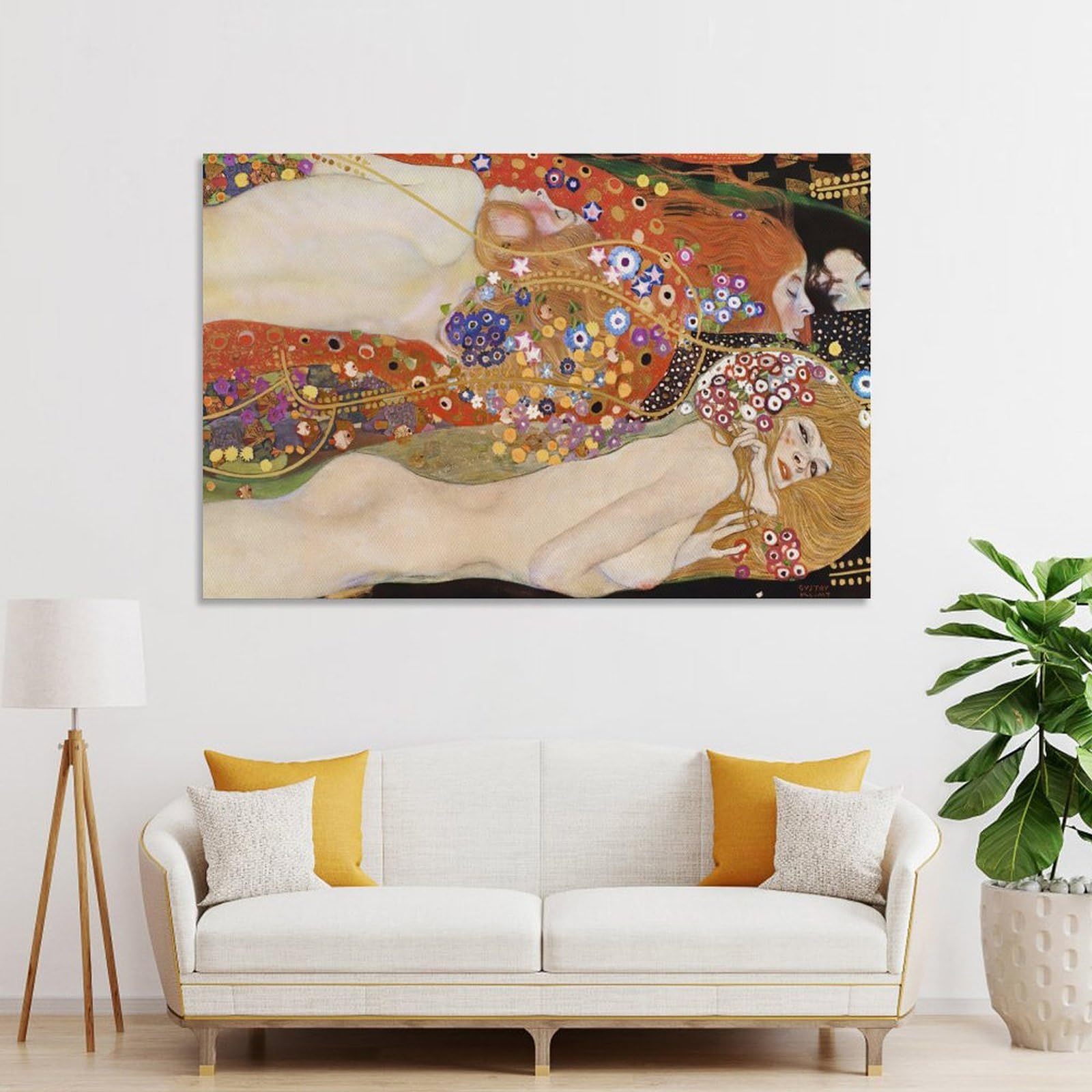 Amazon.co.jp: グスタフクリムト水蛇アート写真ポスター ホーム装飾