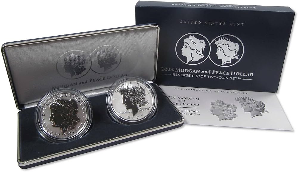 2024 Morgan and Peace Dollar Reverse Proof Two-Coin Set OGP SKU