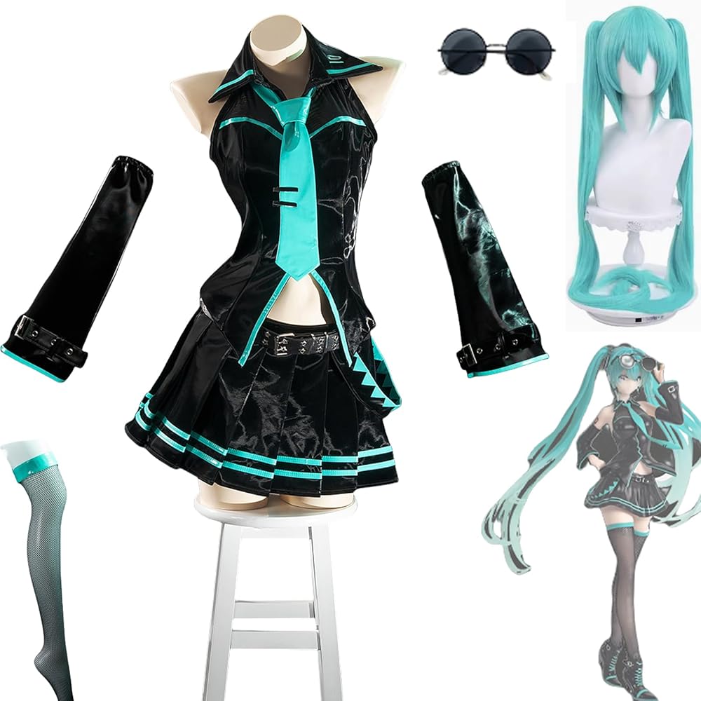 Amazon.co.jp: 初音ミク コスプレ衣装 ウィッグ付き MIKU 16周年
