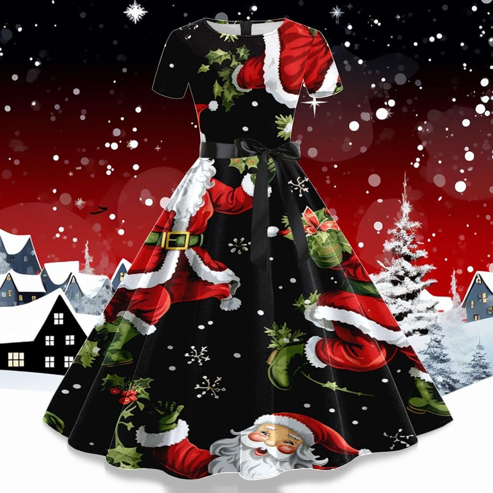 Amazon.co.jp: [TXWZM] クリスマス レディース ワンピース 長袖 v