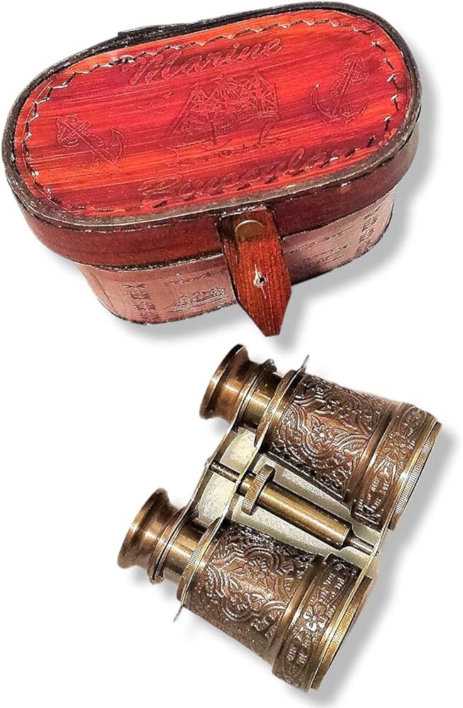 Amazon | Victoria Maritime 双眼鏡 レザーカバー付き アンティーク