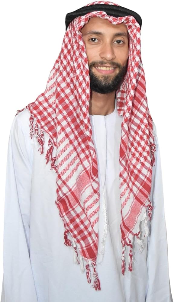 Shemagh Scarf Arafat ( Red x White ) + Igal Agal ( Black ) Set