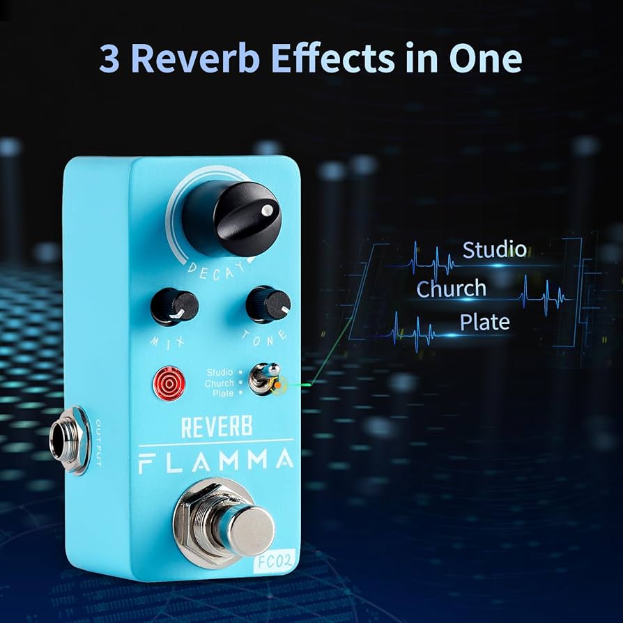 Amazon.com: FLAMMA FC02 Mini Reverb Pedal Digital Guitar Pedal