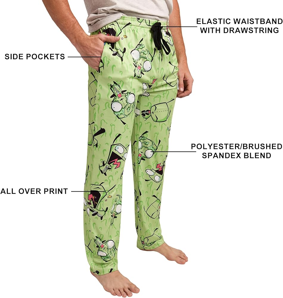 Men's Adult Invader Zim Green Sleep Pants - Irken Invasion