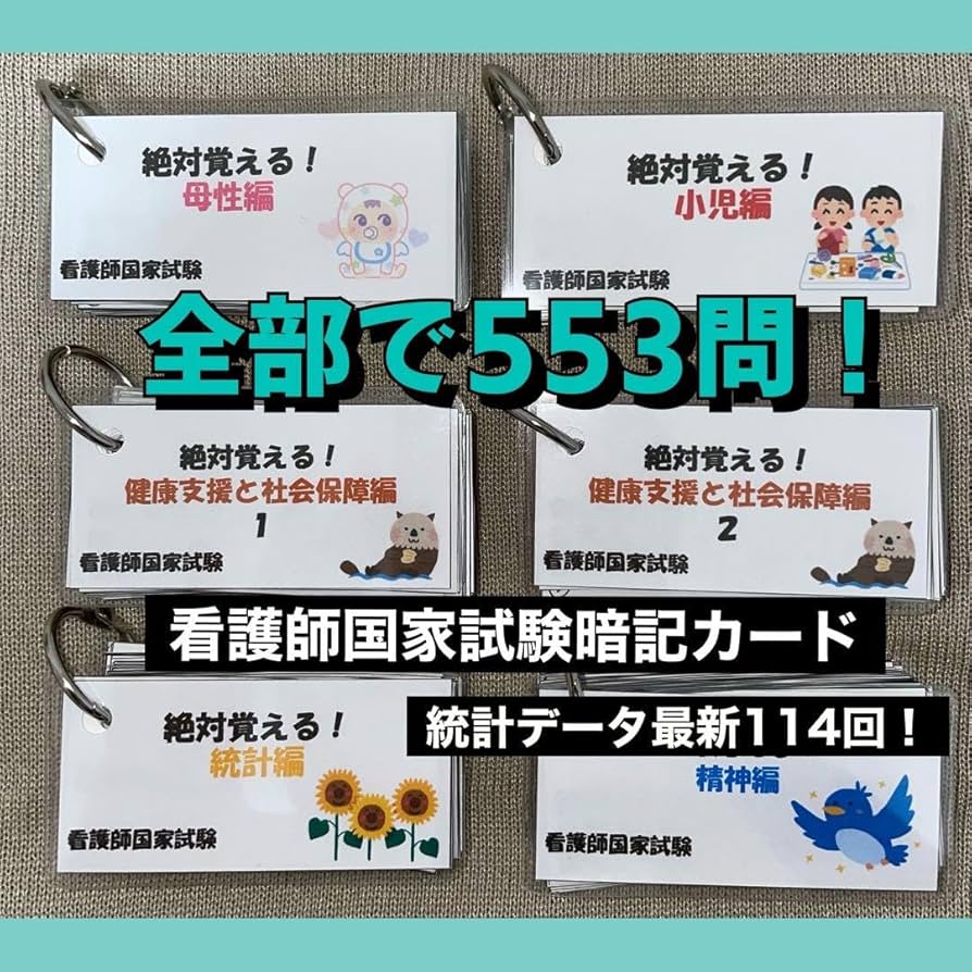 Amazon.co.jp: 看護師国家試験 看護学生 単語帳 暗記カード : 文房具