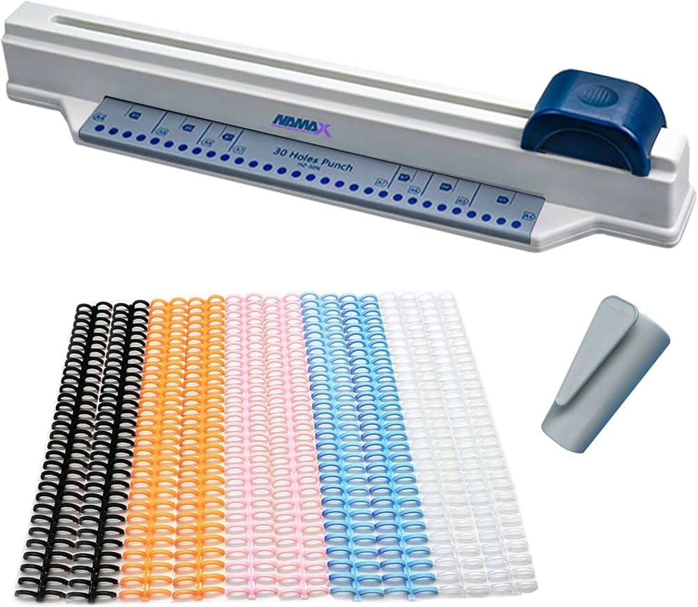 Amazon.co.jp: スライド式パンチ 穴あけパンチ リングバインダー用 多
