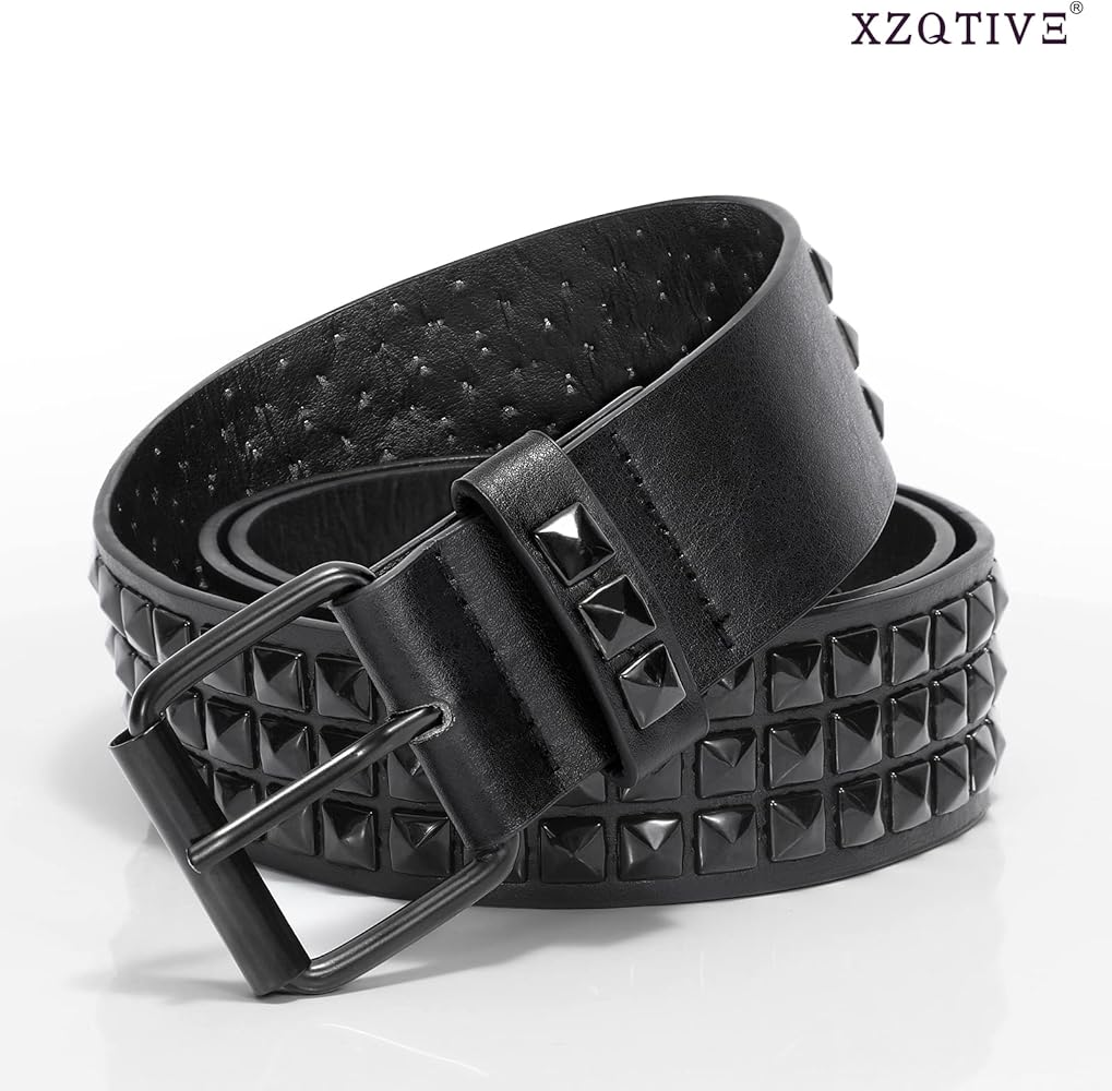 XZQTIVE Studded Rivet Belt Punk Leather Belt for Women/Men Punk