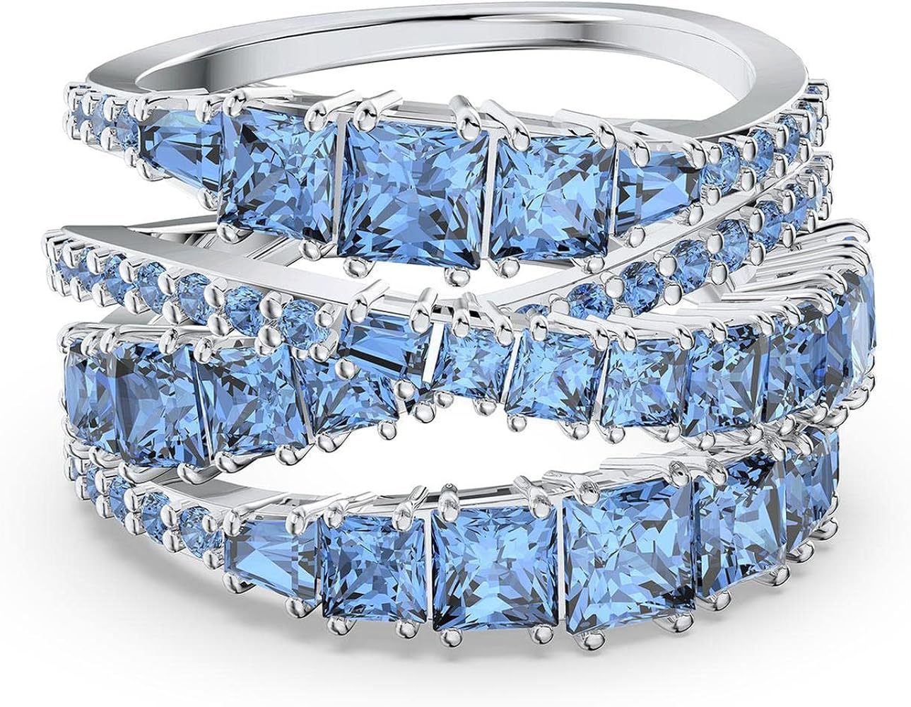 Amazon.com: SWAROVSKI Crystal Twist Wrap Ring, Blue - Size 7