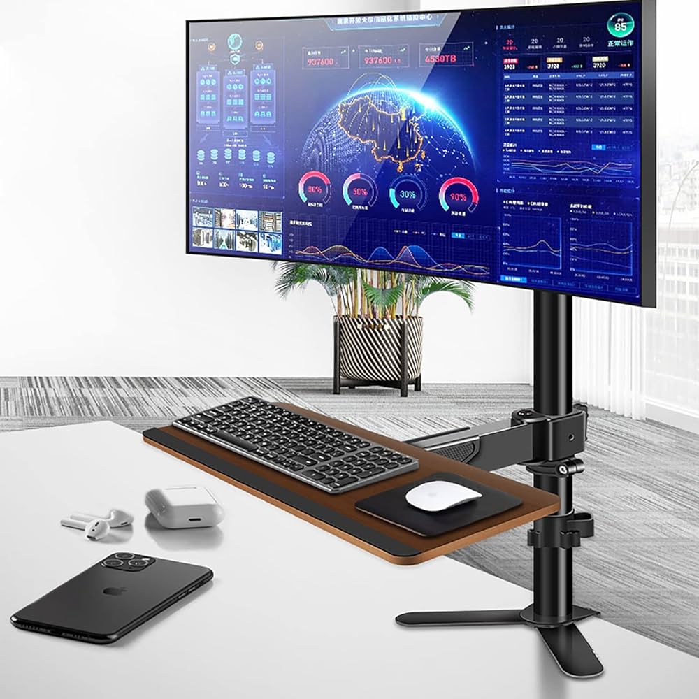 Amazon | キーボードアーム,木製VESAキーボードトレイ,VESA100×100mm