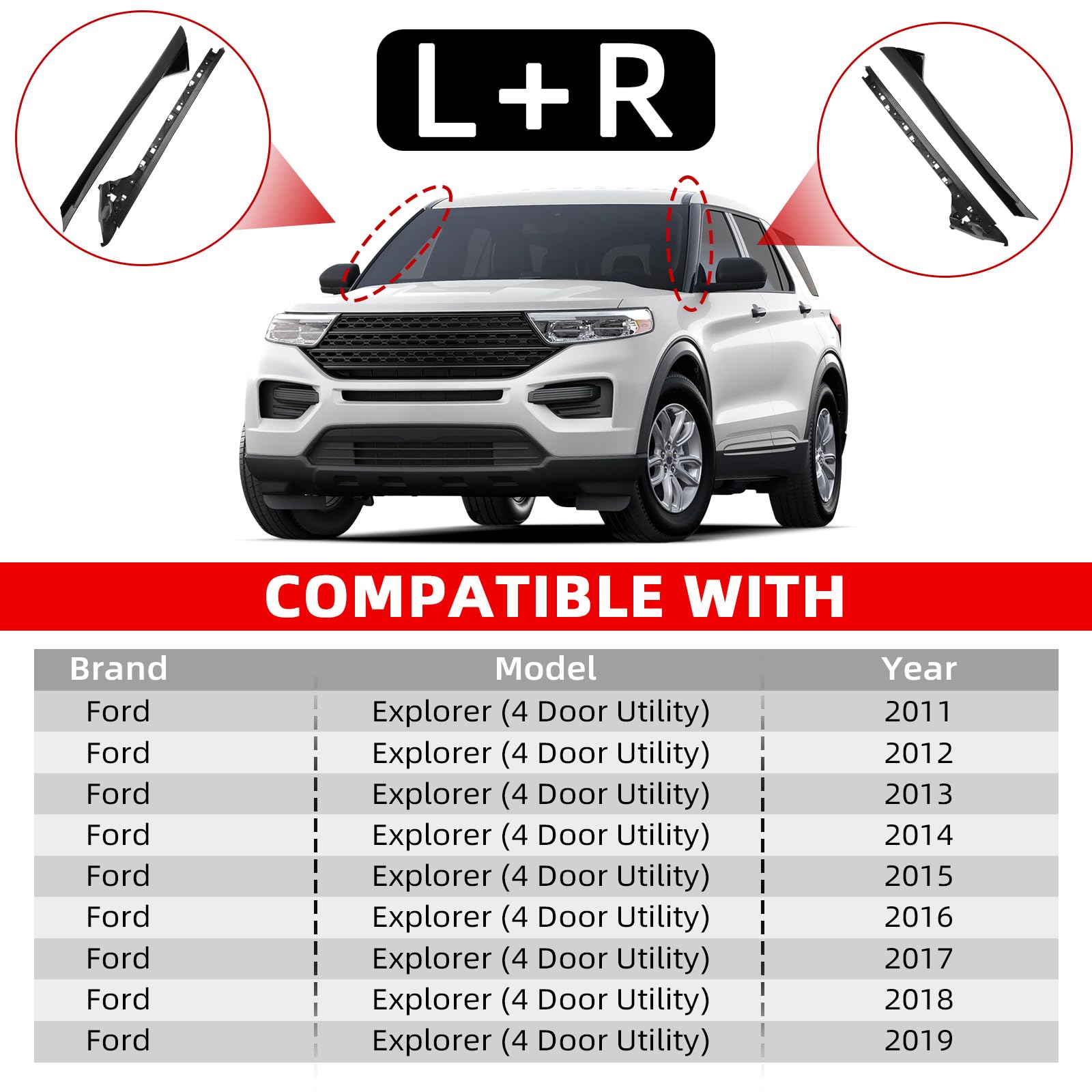 Amazon | フロントガラス Aピラーモールディングトリムキット 4個