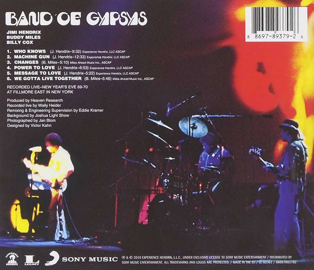 Amazon.com: Band of Gypsys: 0886978937926: Jimi Hendrix: Books