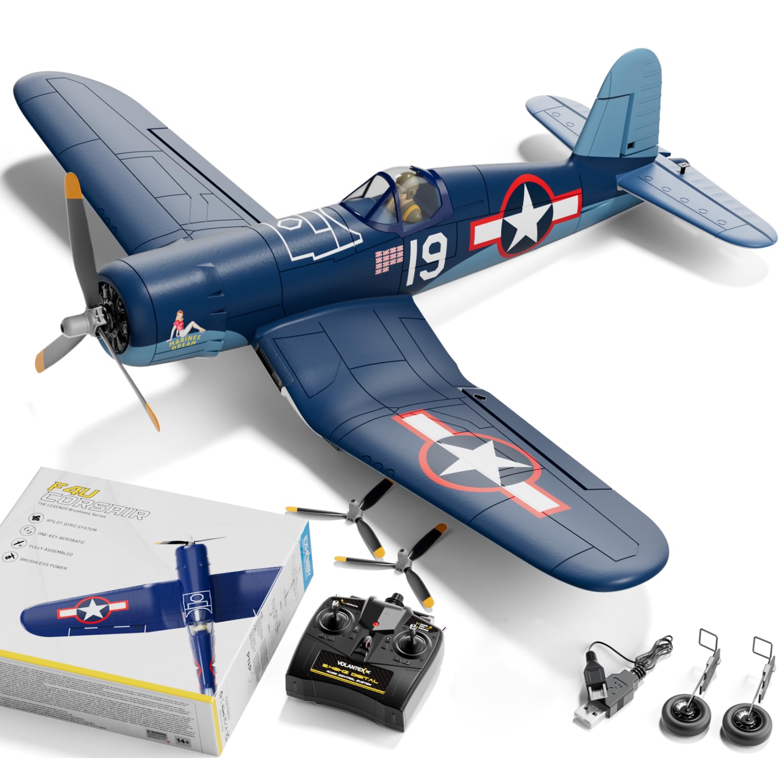 Amazon.com: LEAMBE Brushless 4 Channel RC Plane F4U Corsair 500mm