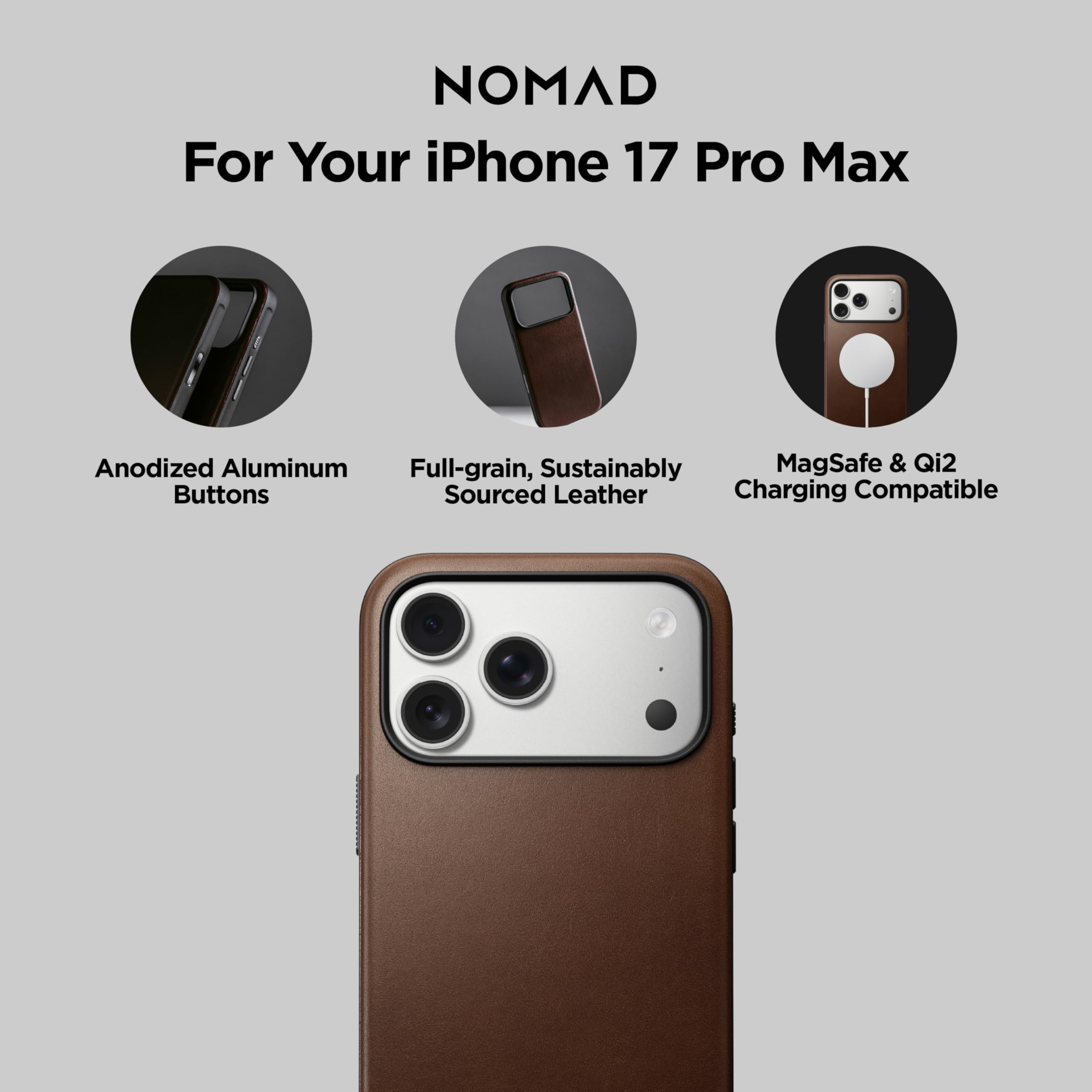 Amazon.com: NOMAD Modern Leather Case Brown Compatible with iPhone