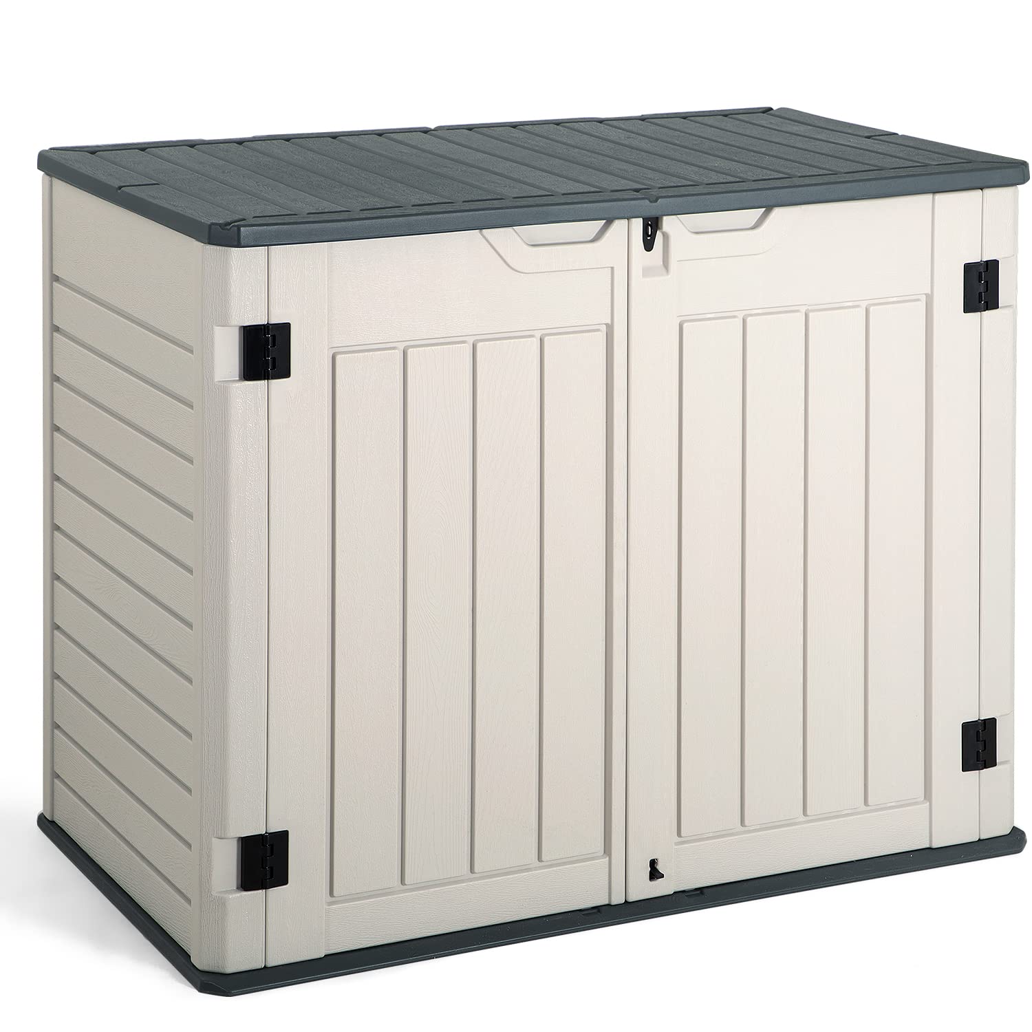 Amazon.com: JUMMICO Horizontal Outdoor Resin Storage Shed 34 Cu