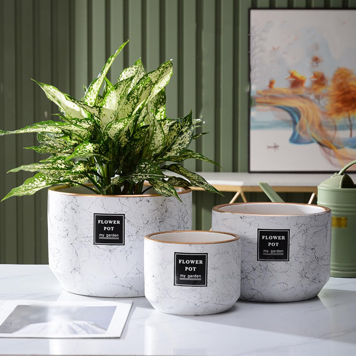 Amazon.co.jp: プラントポット 大型 穴付き 北欧 植物用プラントポット