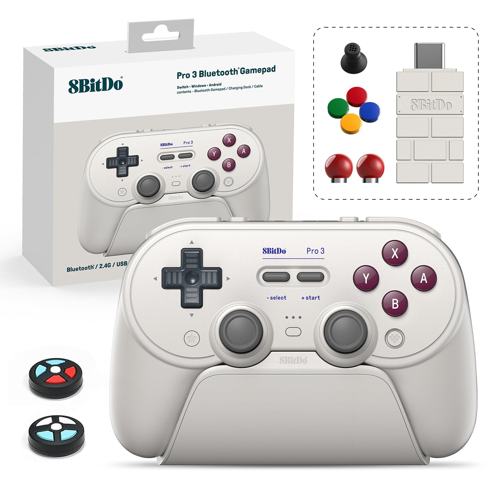Amazon.com: 8Bitdo Pro 3 Bluetooth Controller with TMR Joysticks