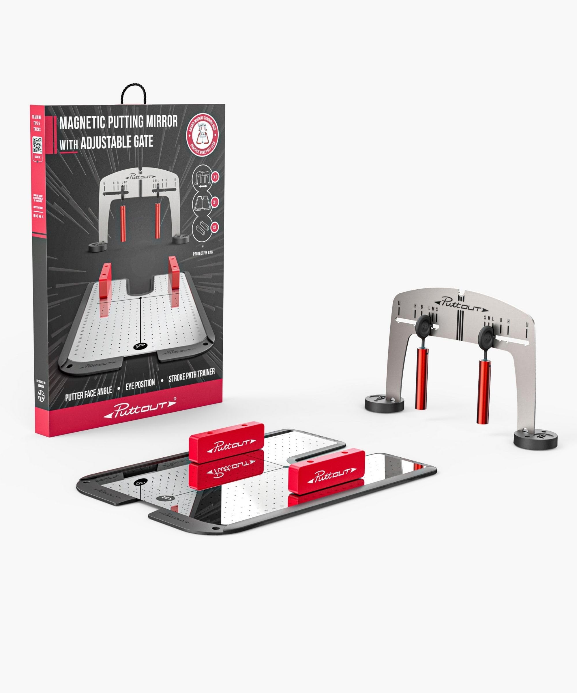 Amazon | PuttOUT マグネットパッティングミラー 調節可能なゲート付き