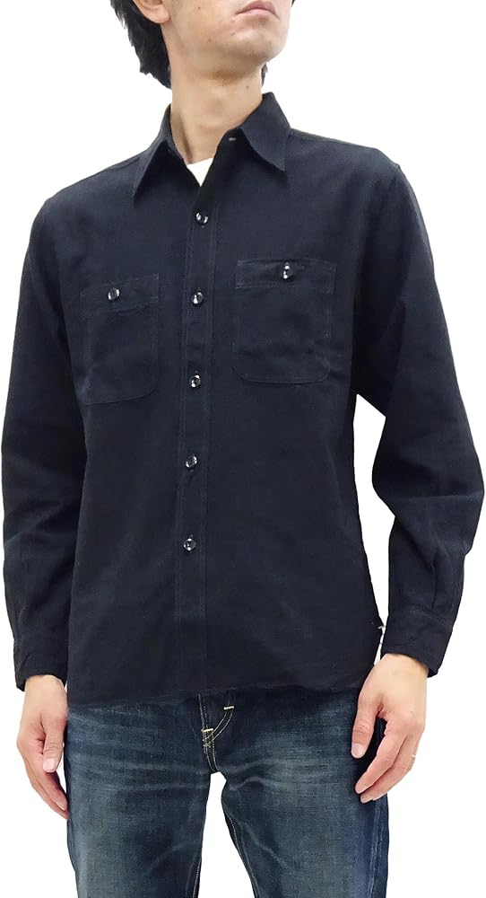 Amazon.co.jp: [バズリクソンズ] Buzz Rickson 長袖シャツ ブラック