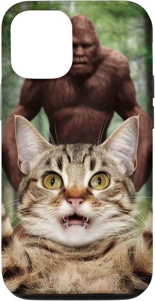 Amazon.com: iPhone 15 Funny Feline Sasquatch Bigfoot Photo of cat