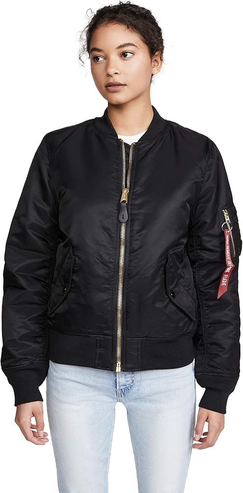 Amazon.com: Alpha Industries Women's MA-1 Flight Jacket (XS, Black