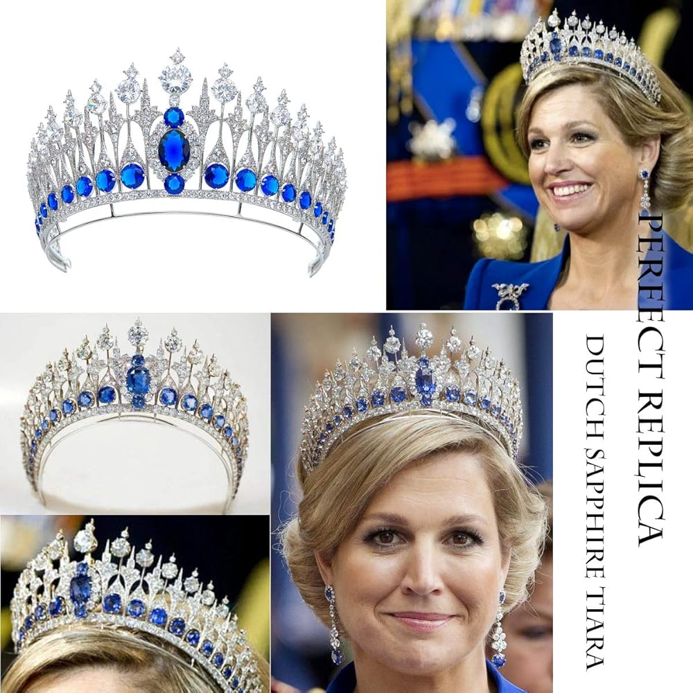 Amazon.com: Zirconia Dutch Sapphire Replica Tiara for Wedding,Blue