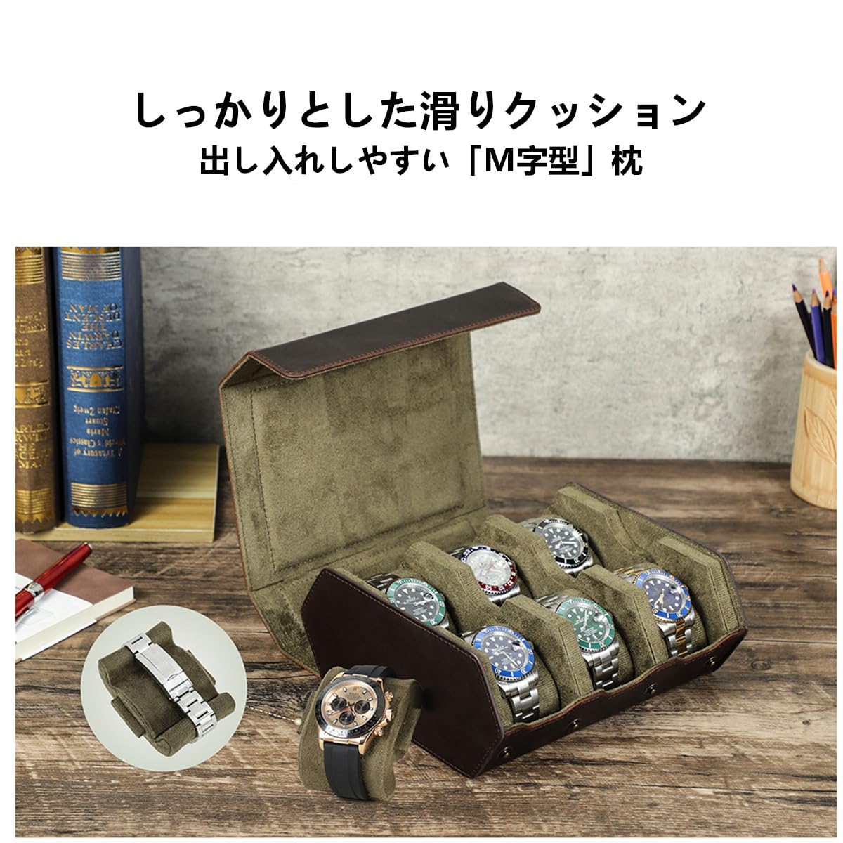 Amazon.co.jp: Contact's family 腕時計ロール 6 本用 六角型レトロ