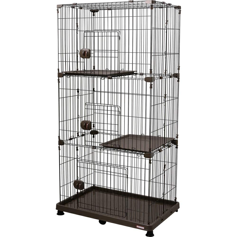 Amazon | アイリスオーヤマ 猫 ケージ 3段 キャスター付・簡単組み立て