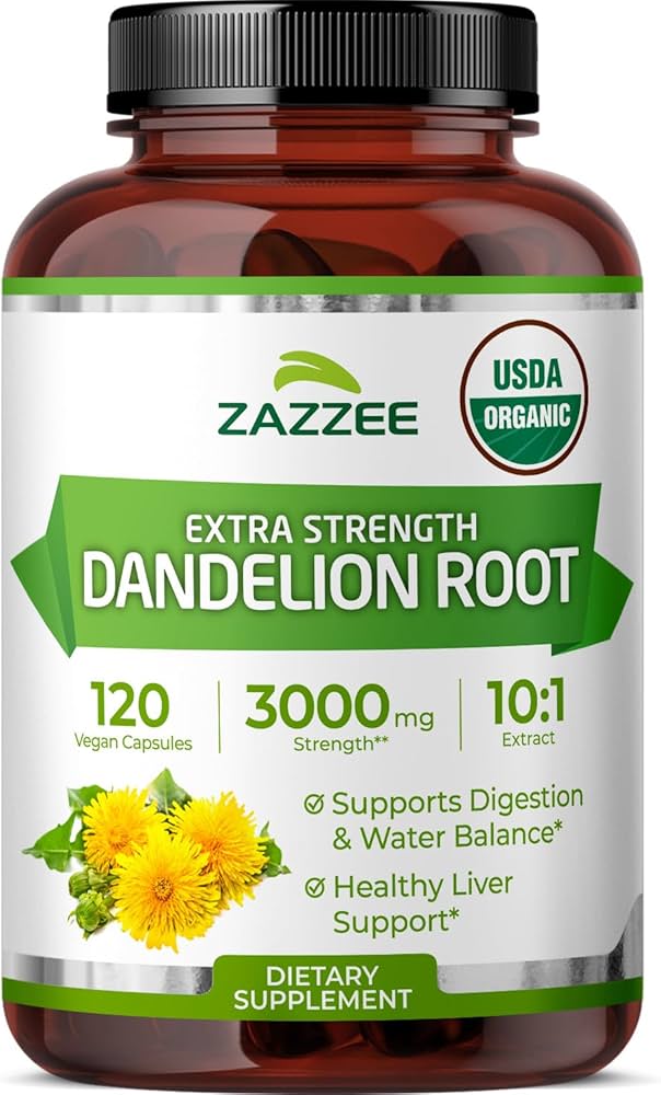 Amazon.com: Zazzee USDA Organic Dandelion Root 10:1 Extract, 3000