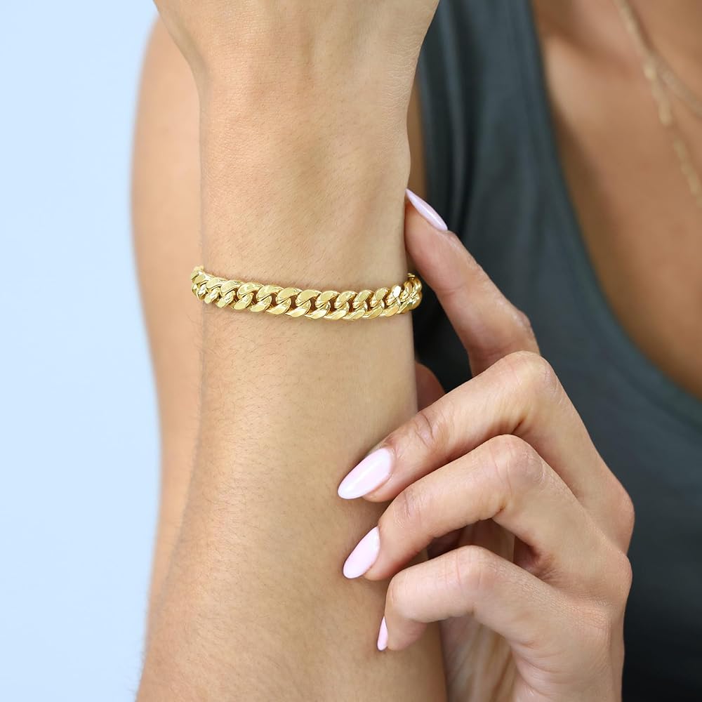 Amazon.com: Nuragold 14k Real Yellow Gold Miami Cuban Link 7.5mm