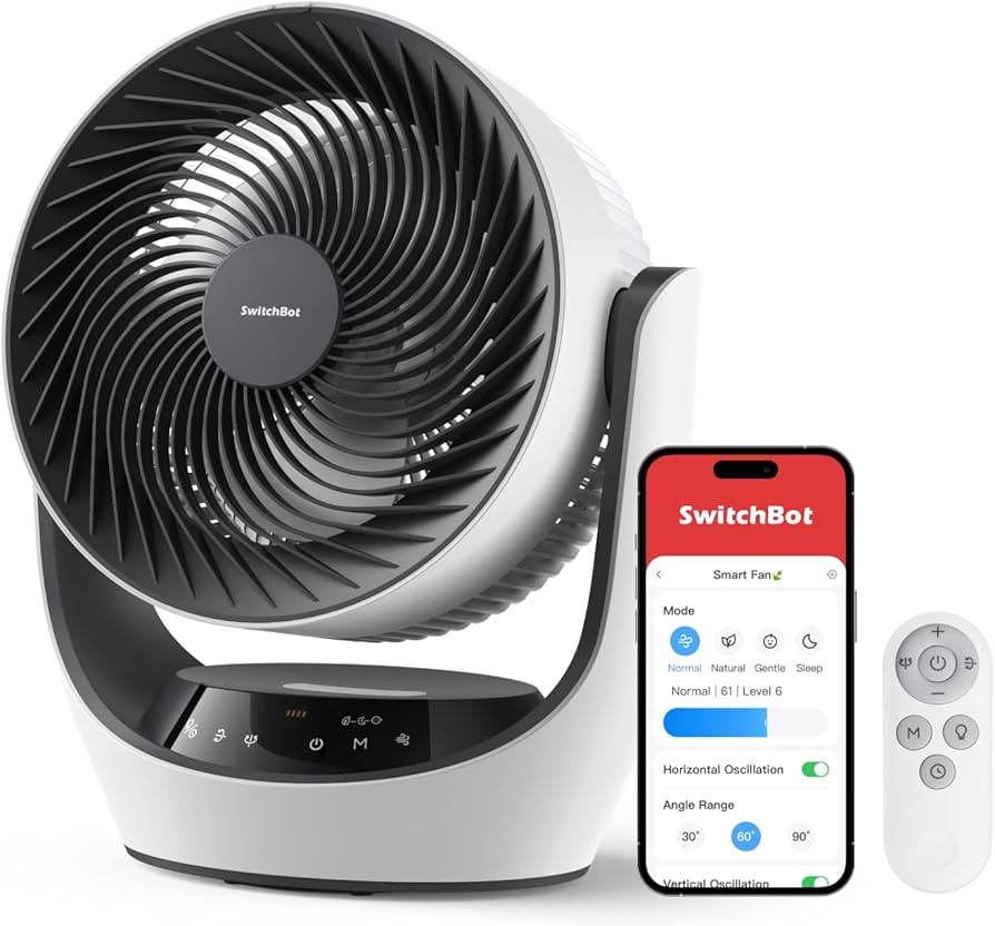 Amazon.com: SwitchBot Smart Desk Fan for Bedroom, 22dB Ultra Quiet