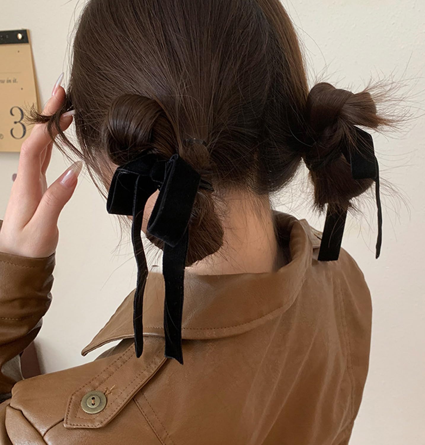 Amazon | 4個セット ベロアリボン,BetterJonny ベロア リボン 黒