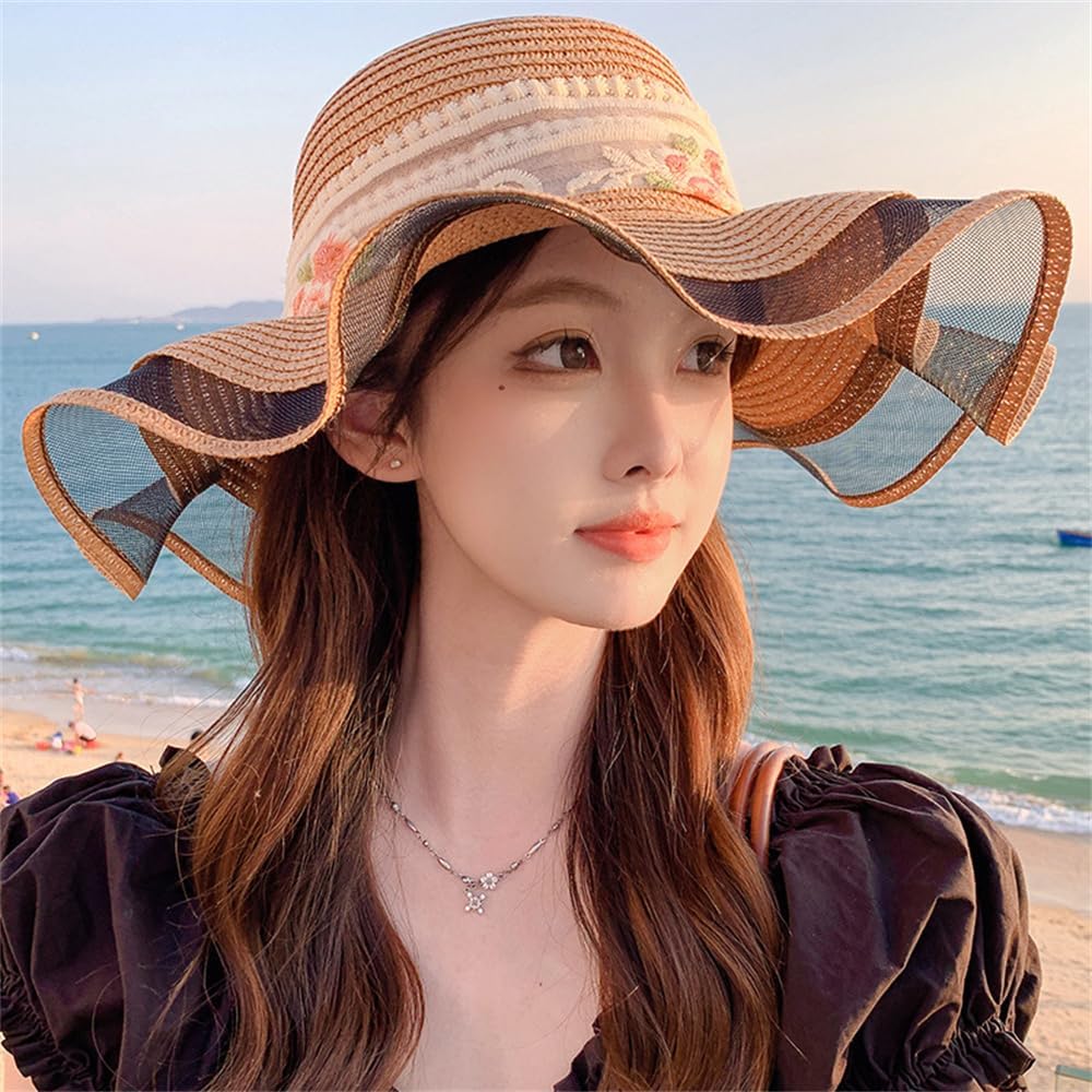 Amazon | [Lhyxuuk] 麦わら帽子 つば広 レディース 麦わら ハット