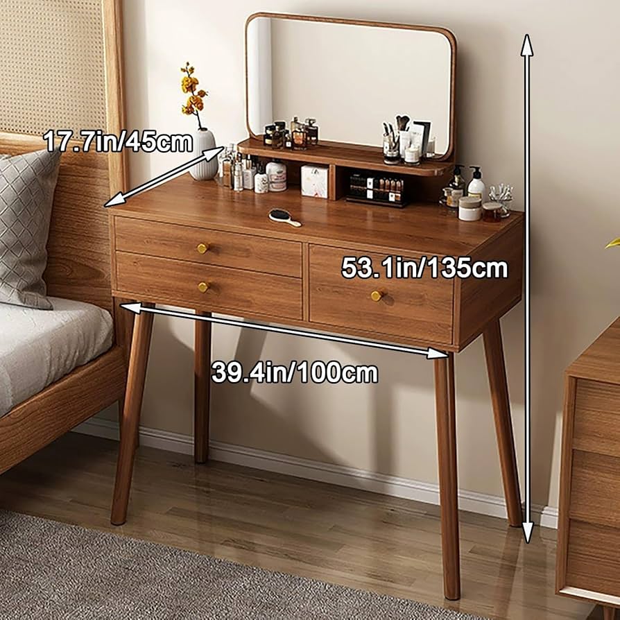 ノーチェ NOCE ブラウン木製ドレッサー 引き出し2つ ノーチェ NOCE