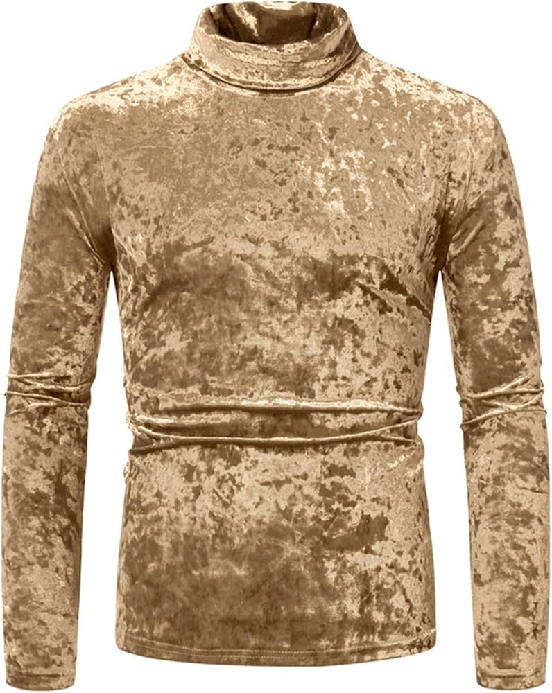 Amazon.com: PETCDIM Comfy Velvet T-Shirts for Men Mock Neck