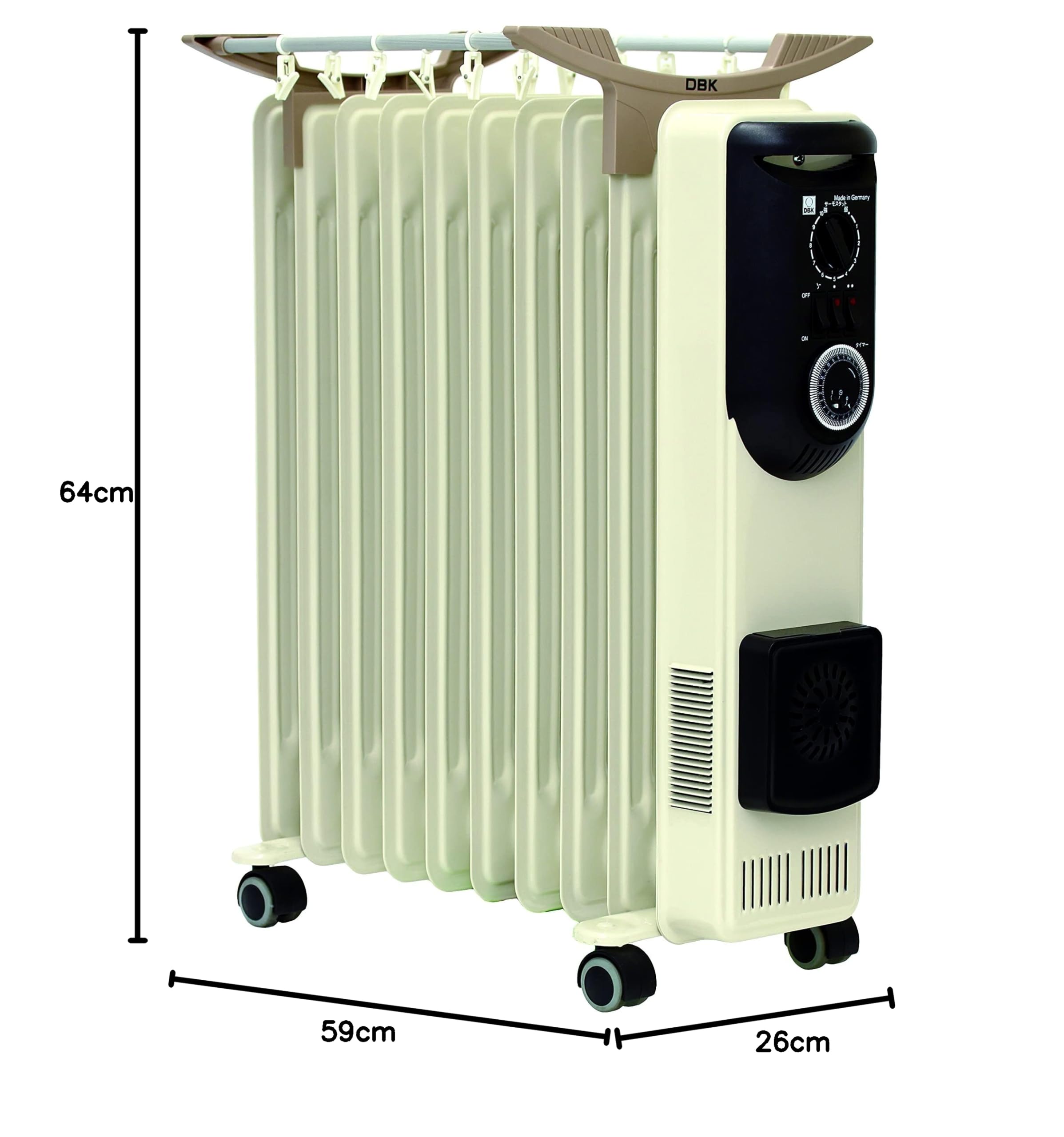 Amazon | DBK ドイツ製 ハイブリッド オイルヒーター【ハンガー付き