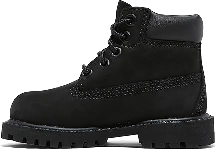 Timberland Youth Premium 6 Inch Waterproof Boot, Black Nubuck, 1W