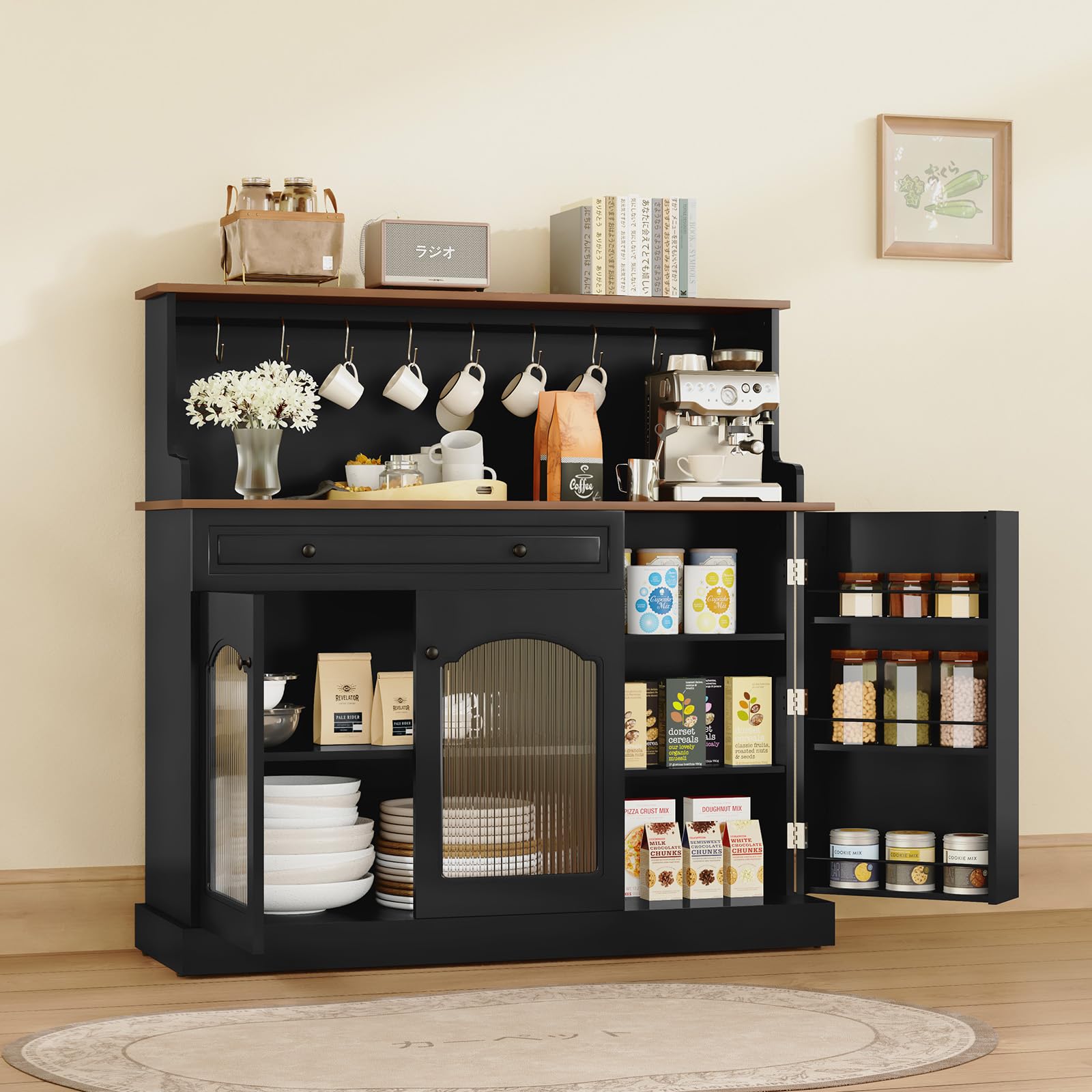 Amazon｜HOLTICO(ホルティコ) 食器棚 レンジ台 キッチン収納 キッチン