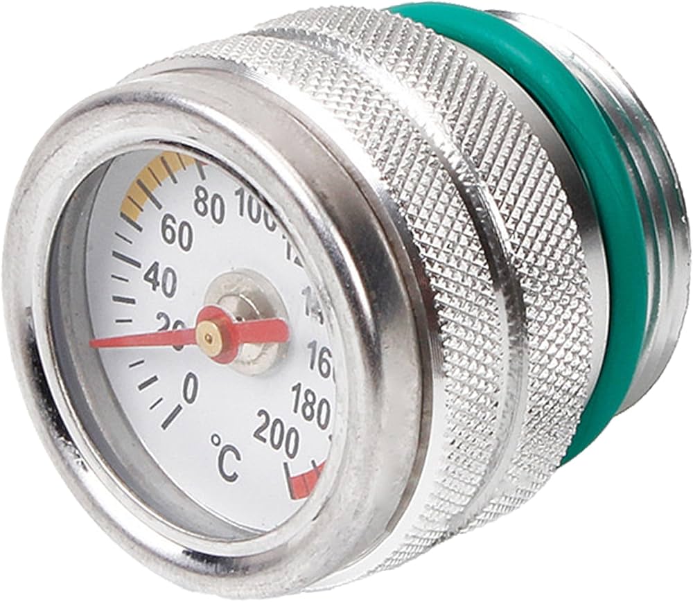 Amazon.co.jp: UP-BASE バイク 油温計 銀 オイルテンプメーター 温度計