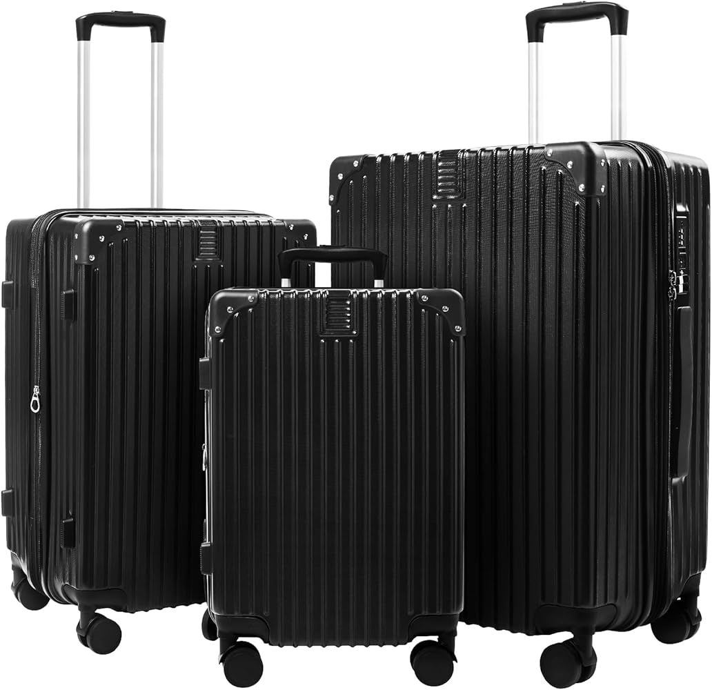 Amazon.com | SONSENAI 3-Piece Expandable Luggage Set Suitcase in