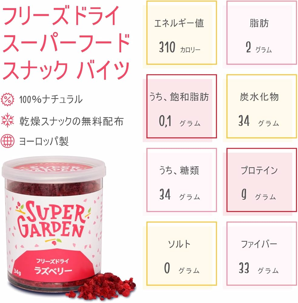 Amazon.co.jp: Super Garden フリーズドライ ラズベリー (34G