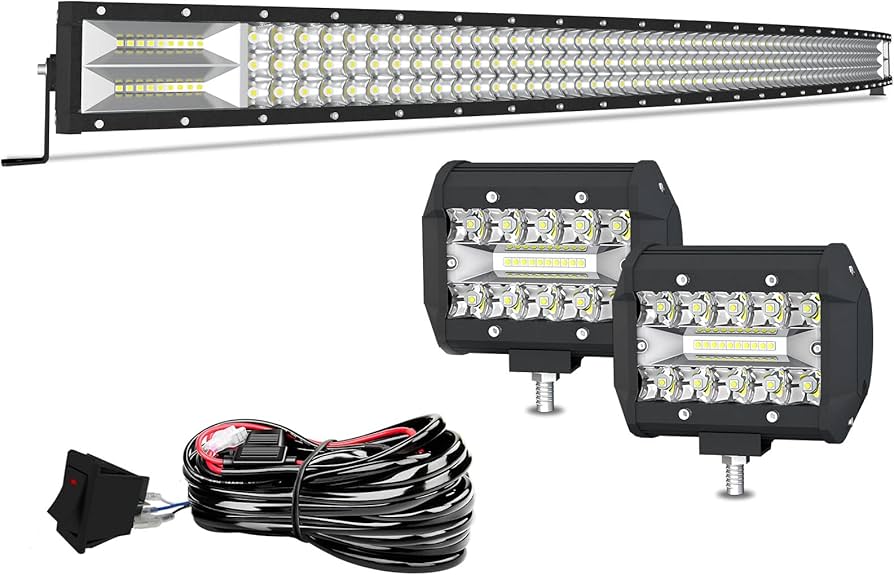 Amazon.co.jp: 52インチ LEDライトバー 湾曲 T-旧3列 711W フラッド