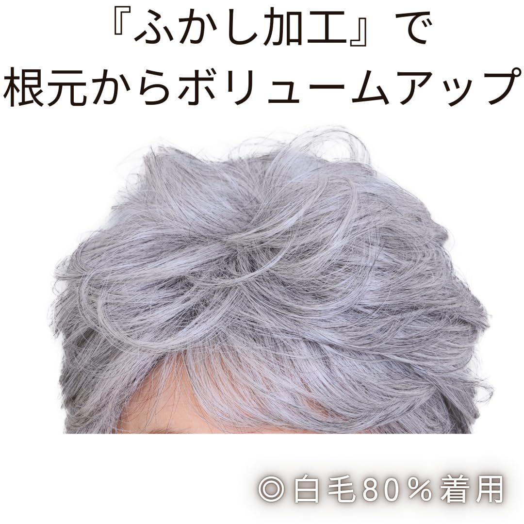 Amazon.co.jp: ふんわりグレイウィッグ 白髪 シニア シエル フル