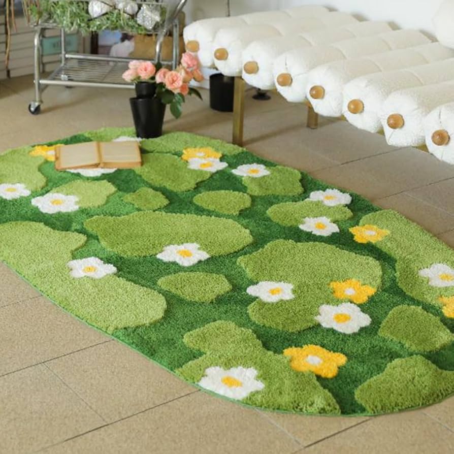 Amazon｜[NHYGDY] カーペット 北欧 カラー3 マット 花模様 モダンラグ