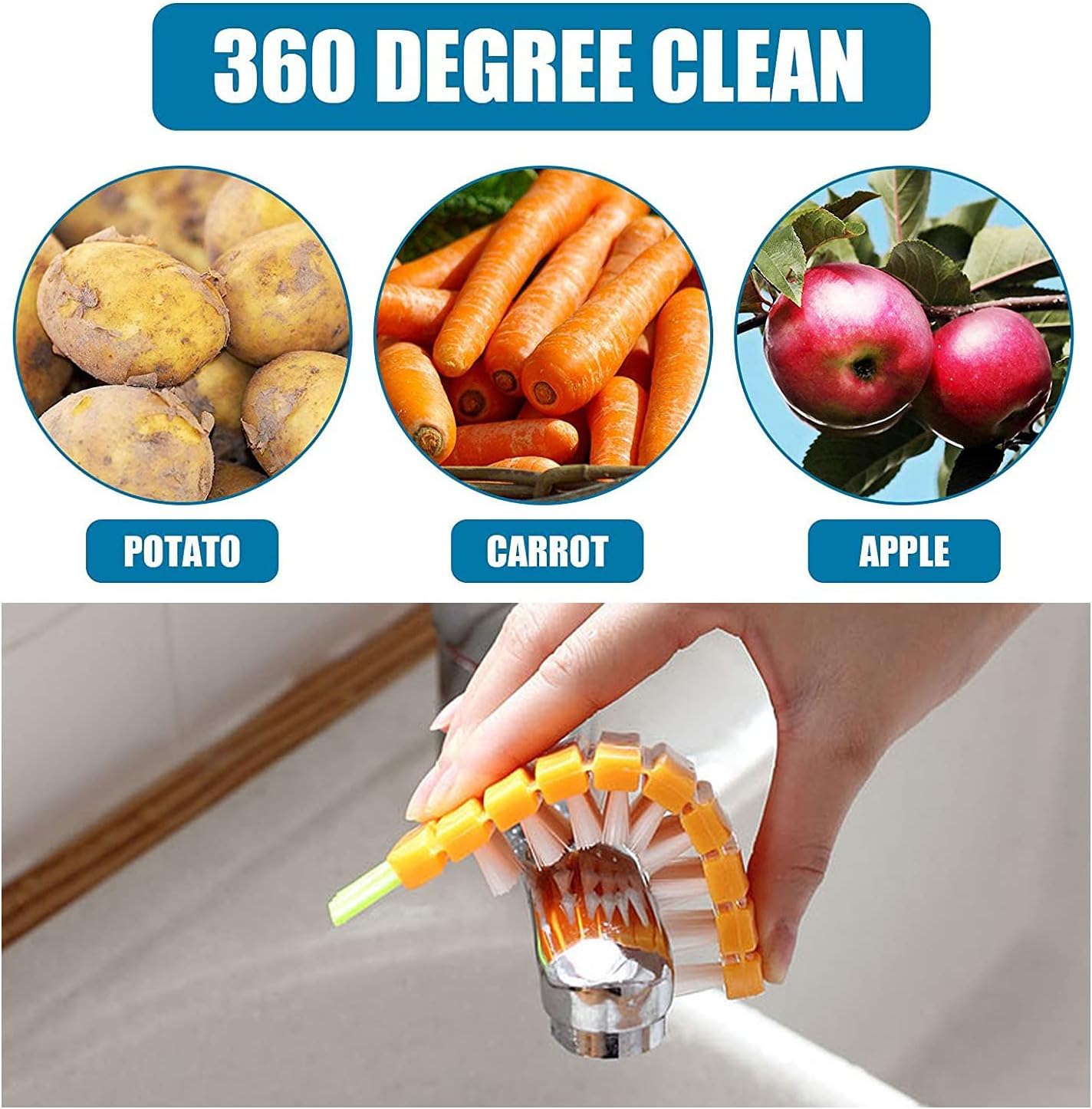 Amazon.co.jp: 野菜ブラシ 果物と野菜の洗浄ブラシツール 2本入り 複数