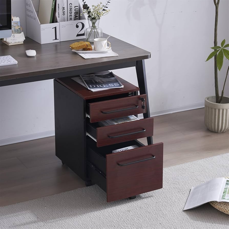 Amazon.co.jp: デスクワゴン サイドワゴン 鍵付き キャスター付き