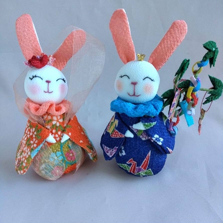 Amazon.co.jp: ちりめん細工うさぎと七夕置物 : ホーム＆キッチン