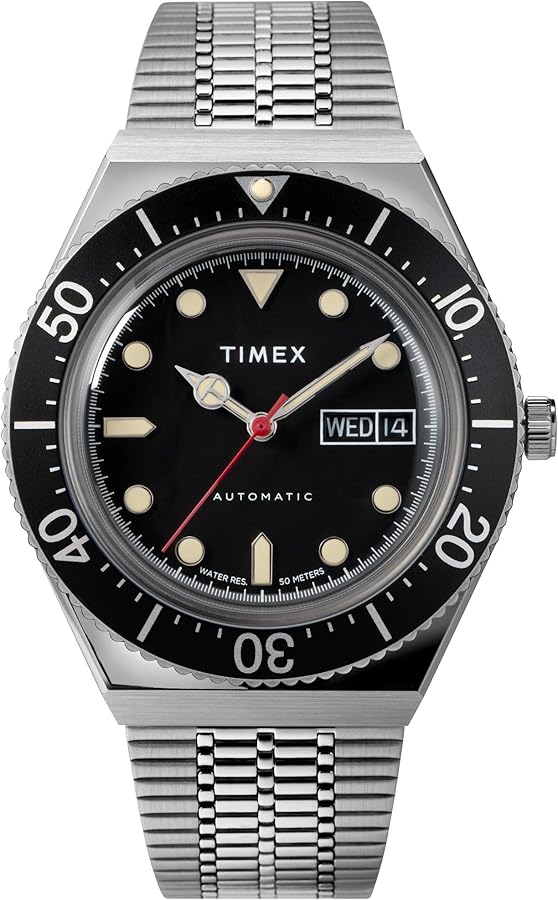 Timex M79 Automatic Bracelet, Silver/Black, One Size, M79