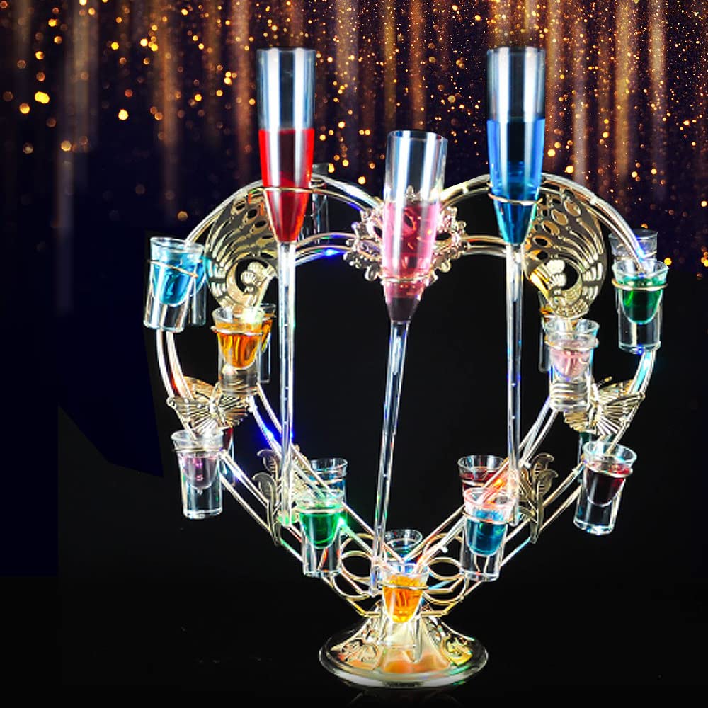 Amazon｜Addsida テキーラ観覧車 ハート型（ショットグラス24個付き